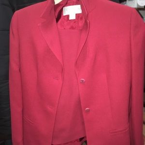 Red blazer and skirt set